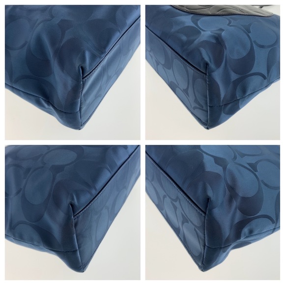 Coach Coach Signature Navy Silver Canvas Tote Bag Canvas Tote Bag - Picture 3 of 10